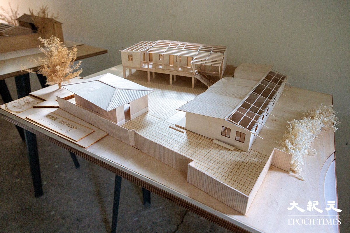 虎地坳故事館展出的村中高腳屋模型。(陳仲明/大紀元)